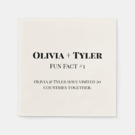 Modern Fact Wedding Reception Cocktail Napkin Servet