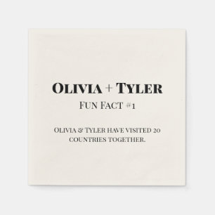 Modern Fact Wedding Reception Cocktail Napkin Servet