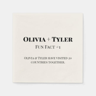 Modern Fact Wedding Reception Cocktail Napkin Servet