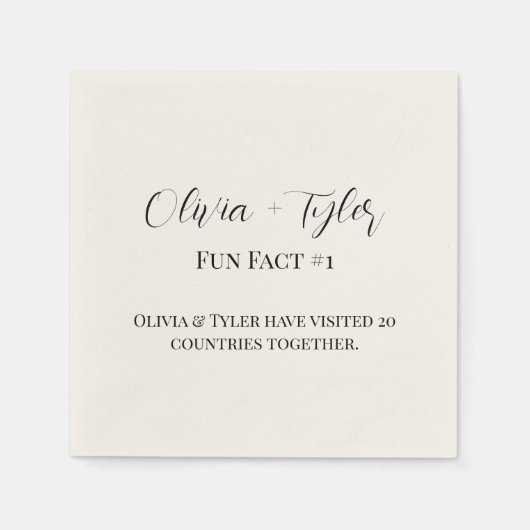 Modern Fact Wedding Reception Cocktail Napkin Servet (Voorkant)