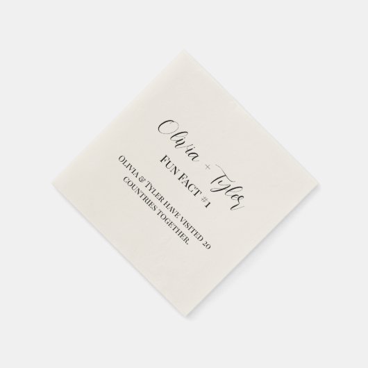 Modern Fact Wedding Reception Cocktail Napkin Servet (Hoek)