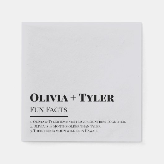 Modern Facts Weddenschap Reception Cocktail Servet (Voorkant)