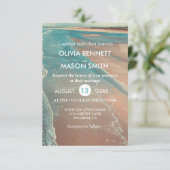Modern Fade Tropical Beach Zee Weddenschap Card Kaart (Staand voorkant)