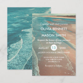 Modern Fade Tropical Beach Zee Weddenschap Card Kaart