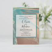 Modern Fade Tropical Beach Zee Weddenschap Card Kaart (Staand voorkant)