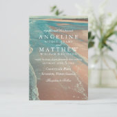 Modern Fade Tropical Beach Zee Weddenschap Card Kaart (Staand voorkant)