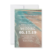 Modern Fade Tropical Beach Zee Weddenschap Card