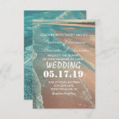 Modern Fade Tropical Beach Zee Weddenschap Card Kaart (Voorkant / Achterkant)