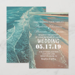 Modern Fade Tropical Beach Zee Weddenschap Card Kaart