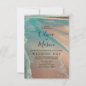 Modern Fade Tropical Beach Zee Weddenschap Card Kaart (Voorkant)