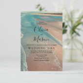 Modern Fade Tropical Beach Zee Weddenschap Card Kaart (Staand voorkant)