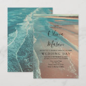 Modern Fade Tropical Beach Zee Weddenschap Card Kaart (Voorkant / Achterkant)