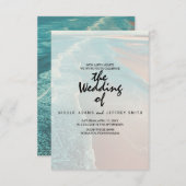 Modern Fade Tropical Beach Zee Weddenschap Card Kaart