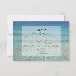 Modern Fade Tropical Beach Zee Wedding RSVP Kaart