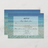 Modern Fade Tropical Beach Zee Wedding RSVP Kaart (Voorkant / Achterkant)