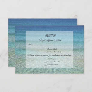 Modern Fade Tropical Beach Zee Wedding RSVP Kaart