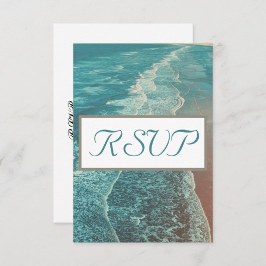 Modern Fade Tropical Sunset Wedding RSVP (Voorkant / Achterkant)