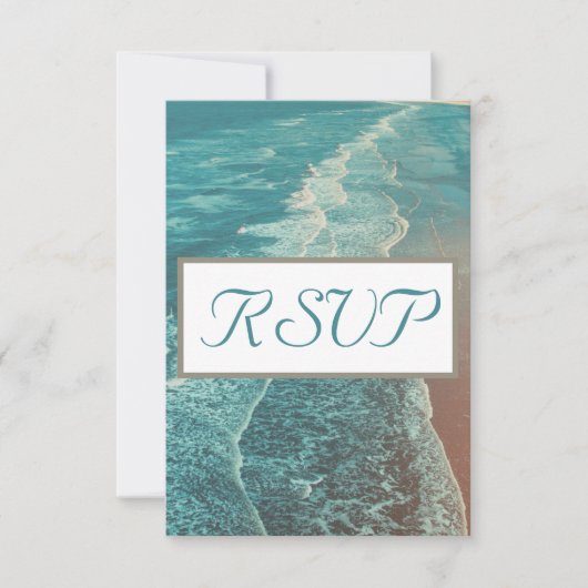 Modern Fade Tropical Sunset Wedding RSVP Kaartje (Voorkant)