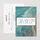 Modern Fade Tropical Sunset Wedding RSVP Kaartje (Voorkant / Achterkant)