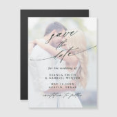 Modern Faded Foto Weddenschap Save the Date Magnet (Voorkant / Achterkant)