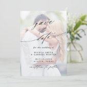 Modern Faded Photo Wedding Save The Date (Staand voorkant)