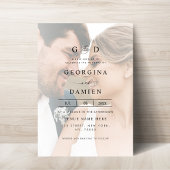 Modern Fading Photo Ampersand All-in-One Wedding Kaart