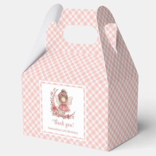 Modern Fairy Girl Blush Floral Birthday Favor Box Bedankdoosjes