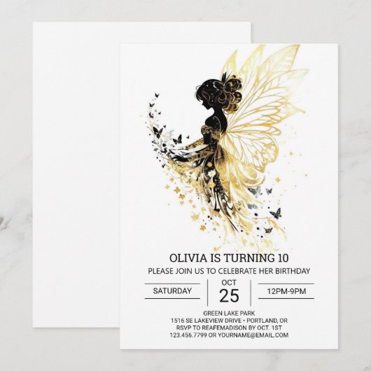 Modern Fairycore verjaardagsfeestje Kaart (Voorkant / Achterkant)