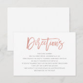 Modern Fairytale Roos Gold Wedding Direction Kaart (Voorkant / Achterkant)