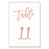 Modern Fairytale Roos Gold Wedding Table Number 11 Kaart (Achterkant)