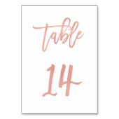 Modern Fairytale Roos Gold Wedding Table Number 14 Kaart (Achterkant)