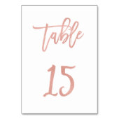 Modern Fairytale Roos Gold Wedding Table Number 15 Kaart (Voorkant)