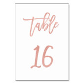 Modern Fairytale Roos Gold Wedding Table Number 16 Kaart (Achterkant)