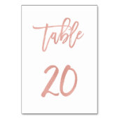 Modern Fairytale Roos Gold Wedding Table Number 20 Kaart (Achterkant)