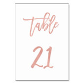 Modern Fairytale Roos Gold Wedding Table Number 21 Kaart (Achterkant)