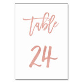 Modern Fairytale Roos Gold Wedding Table Number 24 Kaart (Achterkant)