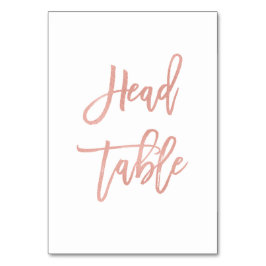 Modern Fairytale Script Roos Gold Wedding Head Kaart