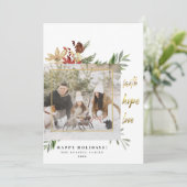 Modern Faith Hope Love 2-Afbeelding Merry Kerstmis Feestdagenkaart (Staand voorkant)