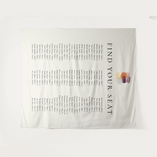 Modern Fall Leaves Autumn Vind uw stoel bruiloft Wandkleed (Voorkant (horizontaal))