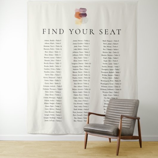 Modern Fall Leaves Autumn Vind uw stoel bruiloft Wandkleed (In situ)