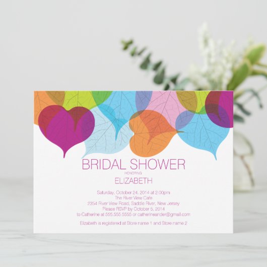 Modern Fall Leaves Bridal Shower Kaart (Staand voorkant)