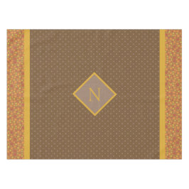 Modern Fall Leaves Monogram Polka Dot Tafelkleed