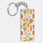 Modern Fall Leaves Pattern  naam Sleutelhanger (Voorkant Links)