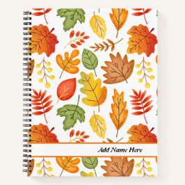 Modern Fall Leaves Spiral Notitieboek