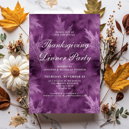 Modern Fall Leaves Thanksgiving Dinner Party Kaart