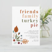 Modern Fall Leaves Thanksgiving Party Kaart (Staand voorkant)