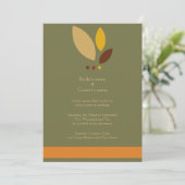 Modern Fall Leaves Wedding Uitnodiging (Staand voorkant)
