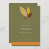 Modern Fall Leaves Wedding Uitnodiging (Voorkant / Achterkant)
