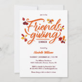 Modern Fall verlaat Friendsgiving-dinerfeest Kaart (Voorkant)