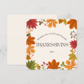Modern Fall verlaat Happy Thanksgiving-Kaart Save The Date (Voorkant / Achterkant)